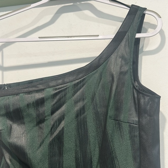JAYGODFREY Black green dark One-Shoulder Sheath Mini Dress size 10 women’s - Picture 5 of 8